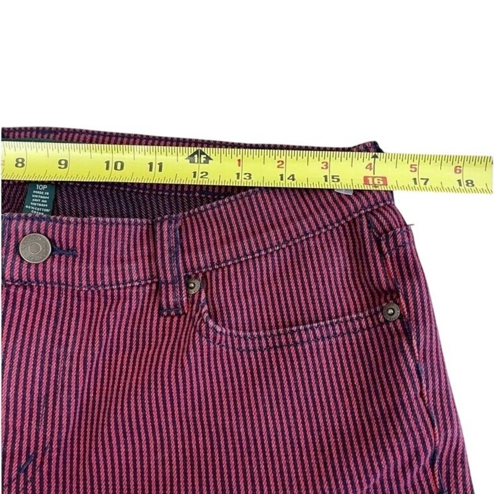 Lauren Ralph Lauren Straight Leg Pinstripe Pants Burgundy Navy Blue Women 10P - Picture 5 of 7